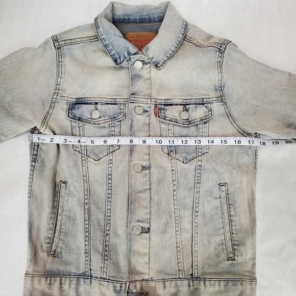 Levi's Levi Strauss & Co Denim Jean Trucker Jacket Unisex Size M 10-12 Yrs. NWT - Picture 9 of 11